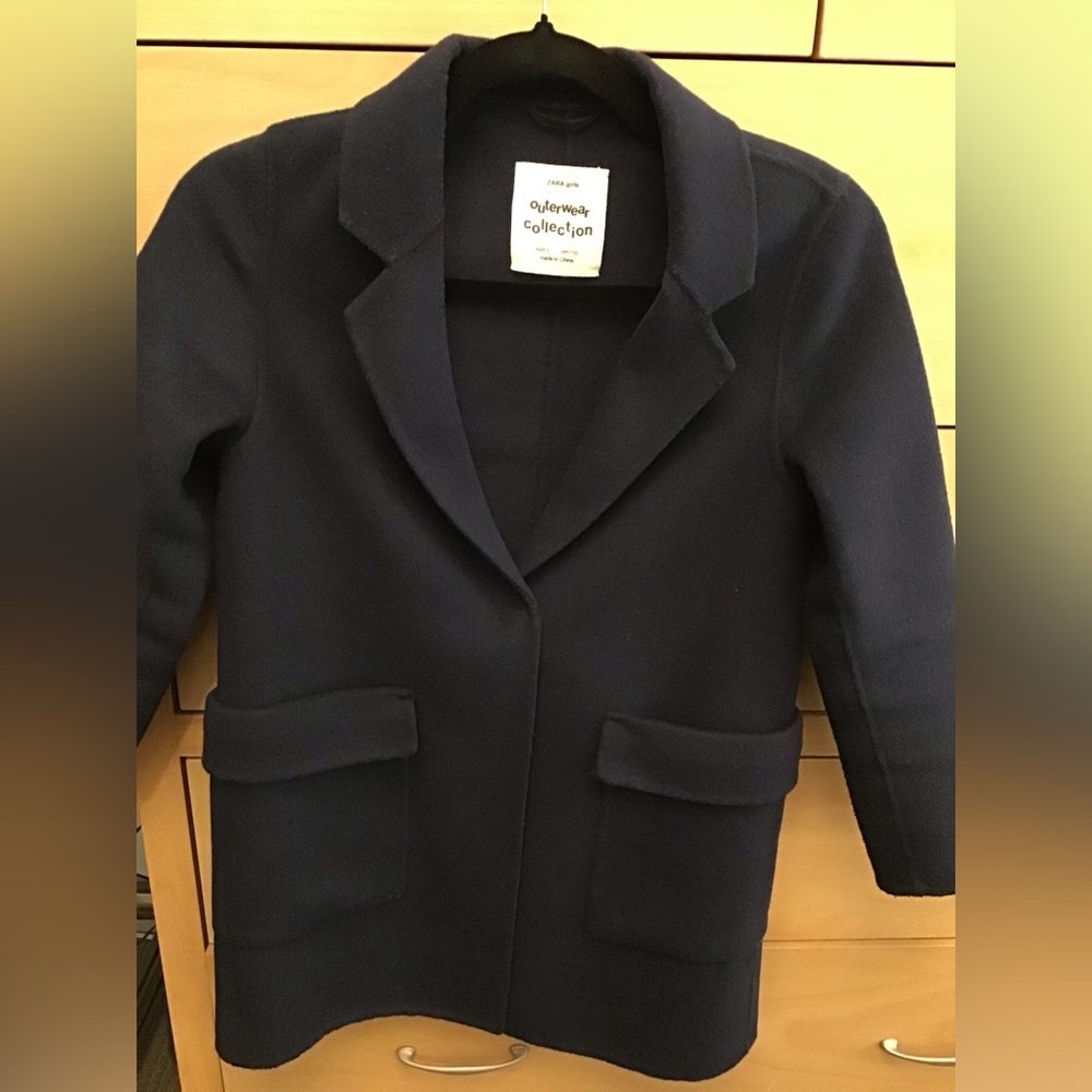 Zara Girls Navy Coat Size 9